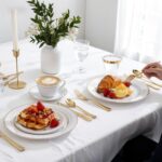 WDF Partyware 350Piece Gold Dinnerware Set for 50 Guests - Gold Plastic Plates w... - Image 7