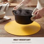 Artoid Mode Yellow Faux Leather Placemats Set of 4, 15 Inch Waterproof Wipeable ... - Image 4