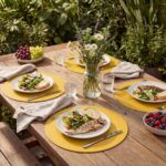 Artoid Mode Yellow Faux Leather Placemats Set of 4, 15 Inch Waterproof Wipeable ... - Image 5