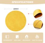 Artoid Mode Yellow Faux Leather Placemats Set of 4, 15 Inch Waterproof Wipeable ... - Image 6