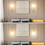Gold Battery Operated Wall Sconces Set of 2, Rechargeable Wireless Wall Lights w... - Image 7