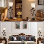 RORIANO Touch Bedside Table Lamp, Vintage Nightstand Lamp with 2 USB Ports for L... - Image 5