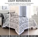 Dobuyly Floral Queen Comforter Set, 7 Piece Bed in a Bag Queen Size Grey Flowers... - Image 9