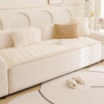 Tiwwie Couch Cover for Dogs Fuzzy Sofa Covers for Pet, Geometric Jacquard Coral ... - Image 3