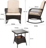 LEVELEVE 3 pcs Rocking Bistro Set Conversation Chairs PE Wicker Outdoor Rocking ... - Image 3