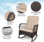 LEVELEVE 3 pcs Rocking Bistro Set Conversation Chairs PE Wicker Outdoor Rocking ... - Image 4