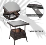 LEVELEVE 3 pcs Rocking Bistro Set Conversation Chairs PE Wicker Outdoor Rocking ... - Image 6