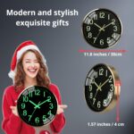Modern 12 Inch Silent Wall Clock, Non-Ticking Quiet Sweep Movement, Premium Meta... - Image 4