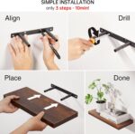 BAYKA Bathroom Floating Shelves for Wall Set of 3 - Rustic Brown Farmhouse Wood ... - Image 6