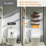 BAYKA Bathroom Floating Shelves for Wall Set of 3 - Rustic Brown Farmhouse Wood ... - Image 7