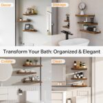 BAYKA Bathroom Floating Shelves for Wall Set of 3 - Rustic Brown Farmhouse Wood ... - Image 9