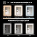 32”x24“ LED Bathroom Mirror with Light, Anti-Fog Wall Mount Vanity Mirror Dimmab... - Image 6