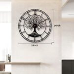 Dankeit Tree of Life Wall Clock, 24Inch Metal Black Family Tree Oversized Wall C... - Image 7