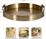 Kate and Laurel Myo Transitional Metal Round Tray; 15 x 15; Brass; Modern Glam C... - Image 3