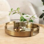 Kate and Laurel Myo Transitional Metal Round Tray; 15 x 15; Brass; Modern Glam C... - Image 4