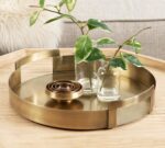 Kate and Laurel Myo Transitional Metal Round Tray; 15 x 15; Brass; Modern Glam C... - Image 6