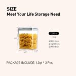 Airtight Food Storage Containers,1.3Qt 3Pcs Pop Food Containers with Lids, Stack... - Image 5