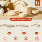 Sweese Dinnerware Sets Service for 6, 18 pcs Matte Glaze Plates and Bowls Sets, ... - Image 3