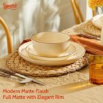 Sweese Dinnerware Sets Service for 6, 18 pcs Matte Glaze Plates and Bowls Sets, ... - Image 4