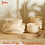 Sweese Dinnerware Sets Service for 6, 18 pcs Matte Glaze Plates and Bowls Sets, ... - Image 7