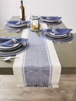 DII Dobby Stripe Woven Table Runner, 13x108 (13x113.5, Fringe Included) French B... - Image 6