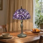 Tiffany lamp Agate Amber Stained Glass Table Lamp 12In Antique Vintage Tiffany S... - Image 6