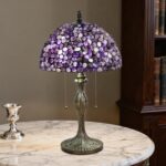 Tiffany lamp Agate Amber Stained Glass Table Lamp 12In Antique Vintage Tiffany S... - Image 8