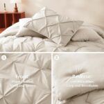 CozyLux King Size Comforter Set Beige, 7 Pieces Bed in A Bag Beige Comforter Kin... - Image 4