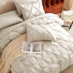 CozyLux King Size Comforter Set Beige, 7 Pieces Bed in A Bag Beige Comforter Kin... - Image 5