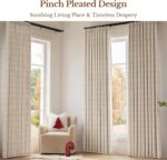 THREE GIRLS Plaid Pinch Pleated Curtains - Modern Luxury Linen Buffalo Blackout ... - Image 4