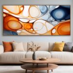 KLAKLA Orange Wall Art 86x39 Inches - Abstract Huge Canvas Picture Wall Decor Li... - Image 3