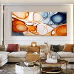 KLAKLA Orange Wall Art 86x39 Inches - Abstract Huge Canvas Picture Wall Decor Li... - Image 5