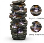 Naturefalls 40inches High Outdoor Rock Water Fountain with LED Lights - 6-Tiers ... - Image 6
