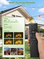 luckystyle 100FT Solar String Lights Outdoor Waterproof 2200K with Remote & USB ... - Image 3
