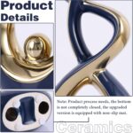 Gold Blue Abstract Ceramic Modern Sculpture, Knick Knacks Statues for Living Roo... - Image 3