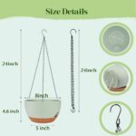 Set of 2-8 Inch Self Watering Hanging Planters for Indoor Outdoor，Hanging Plant ... - Image 3