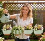 Set of 2-8 Inch Self Watering Hanging Planters for Indoor Outdoor，Hanging Plant ... - Image 4