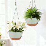 Set of 2-8 Inch Self Watering Hanging Planters for Indoor Outdoor，Hanging Plant ... - Image 5