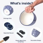 Selamica Ceramica Plant Pots, 6.5 Inch Flower Pots Set of 2 with Drainage Holes ... - Image 5