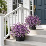 VIERENA 2 Set of Artificial Morning Glory & Eucalyptus Topiary Trees - Faux Silk... - Image 3