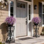 VIERENA 2 Set of Artificial Morning Glory & Eucalyptus Topiary Trees - Faux Silk... - Image 7