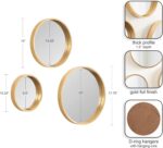 Kate and Laurel Travis Modern Round Wall Mirror Set; Set of 3; Varying Sizes; Go... - Image 3