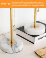 JUNNAI 18.5" Desk Lamp & Table Lamp Set of 2, Skinny Bedside Lamp with Marble Ba... - Image 6