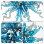 BLOWN Art Deco Blue Glass Chandelier,Luxury Ceiling Hanging Pendant Light Fixtur... - Image 4