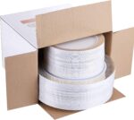 FOCUSLINE Gold Plastic Plates Set of 102, Disposable Plates with Gold Grid Rim 5... - Image 8