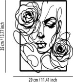 Female Face Rose Metal Wall Decor - Elegant Room Decor Wall Art Home Decor for L... - Image 3