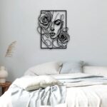 Female Face Rose Metal Wall Decor - Elegant Room Decor Wall Art Home Decor for L... - Image 4