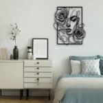 Female Face Rose Metal Wall Decor - Elegant Room Decor Wall Art Home Decor for L... - Image 5