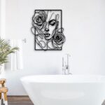 Female Face Rose Metal Wall Decor - Elegant Room Decor Wall Art Home Decor for L... - Image 6