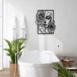Female Face Rose Metal Wall Decor - Elegant Room Decor Wall Art Home Decor for L... - Image 7